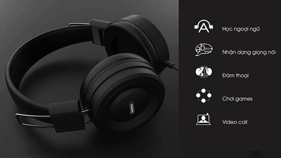 Tai nghe có dây choàng đầu có mic Remax 805 đen sử dụng buồng âm chất lượng cao 1